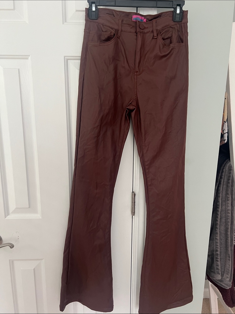 Edikted Brown High-Waist Flared Pants